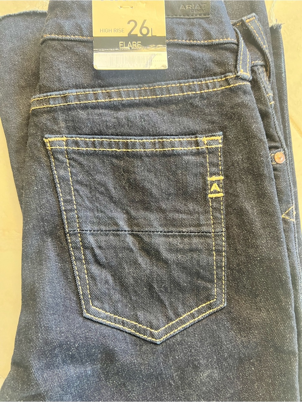 Ariat Premium Italian Raw Hem HR Flare Dark Indigo Jeans - Picture 4 of 8